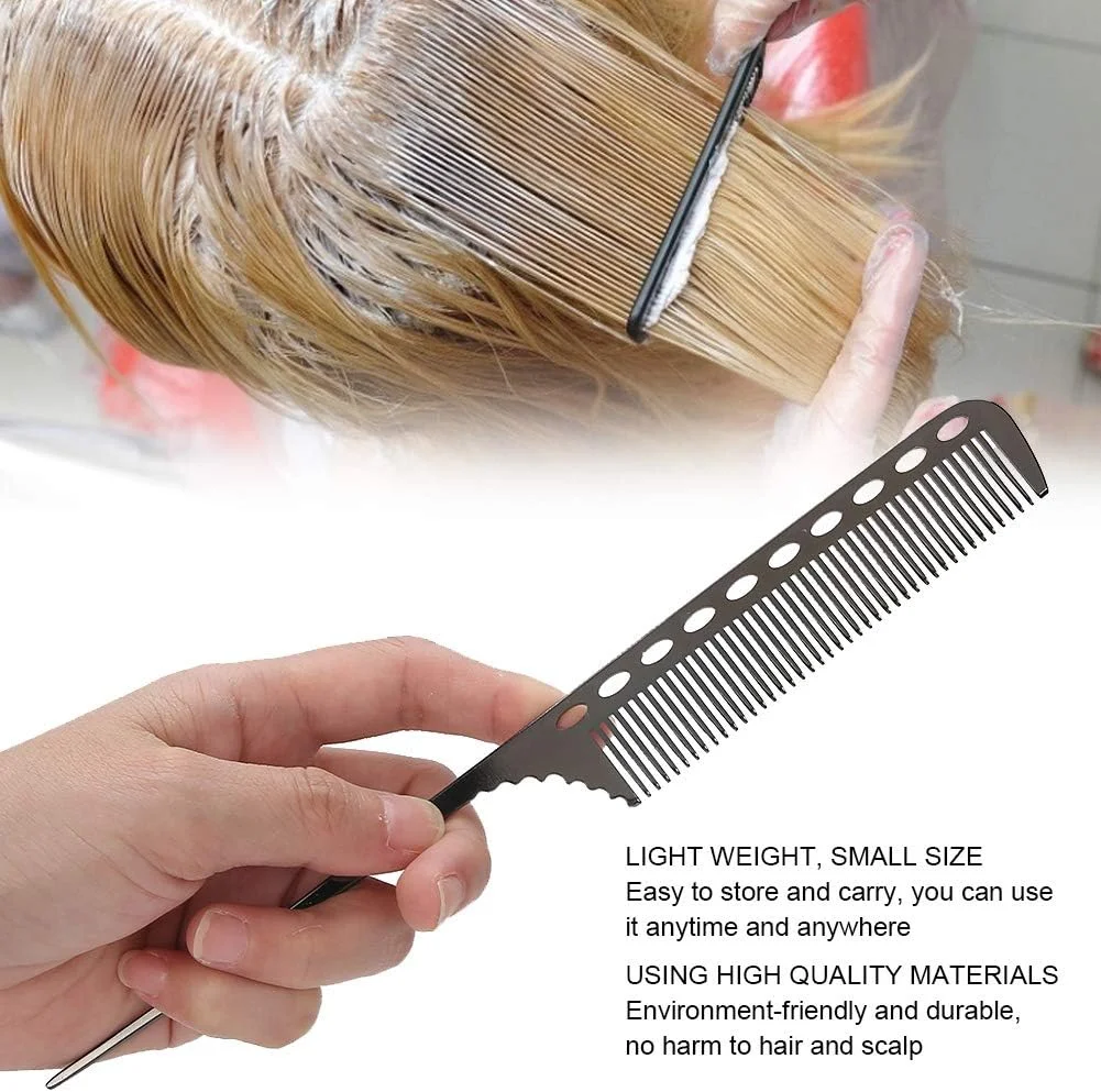 شانه دم موشی سالنی Cimenn، شانه موی استیل ضد زنگ قابل حمل، شانه حالت دهنده موی ظریف برای مردان، زنان و کودکان (مشکی)