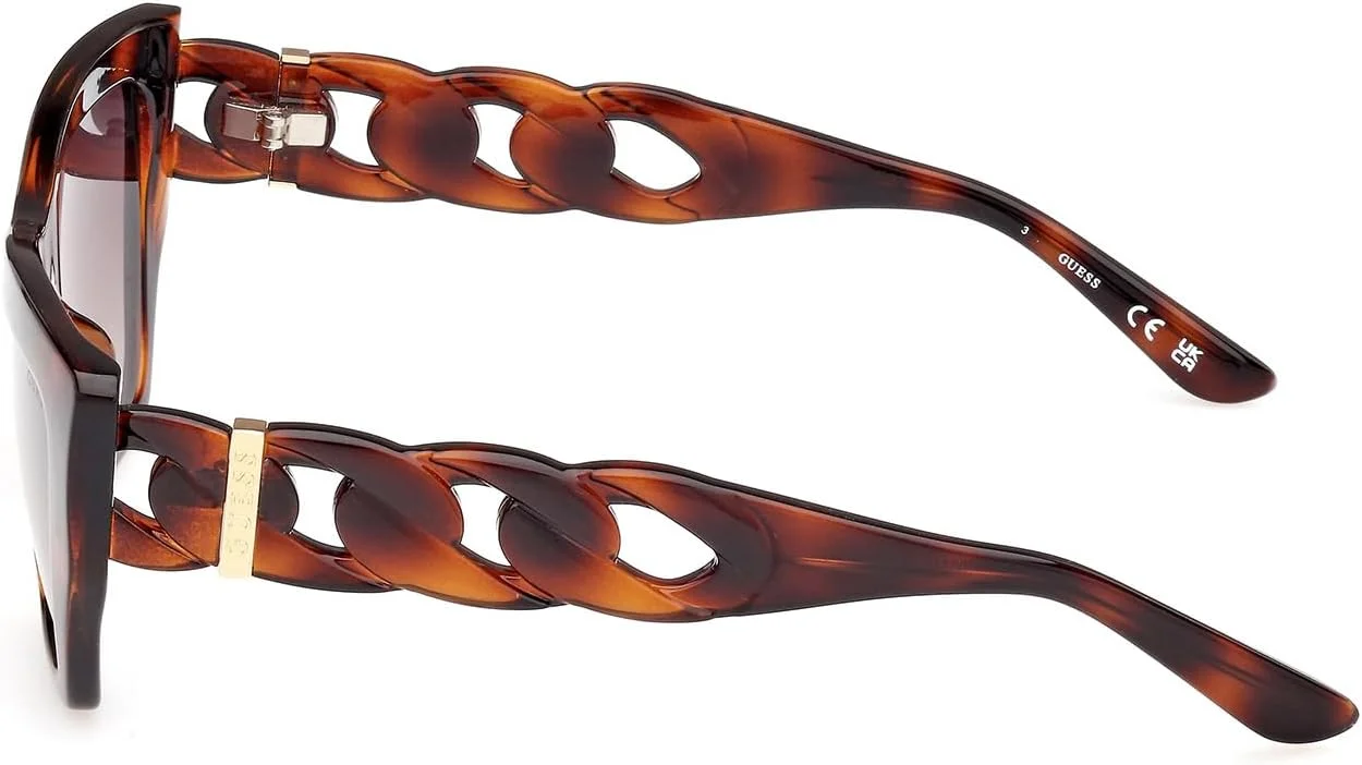 عینک آفتابی زنانه GUESS مدل GU0011152F56 با محافظت UV، هاوانای تیره، 56 میلی متر