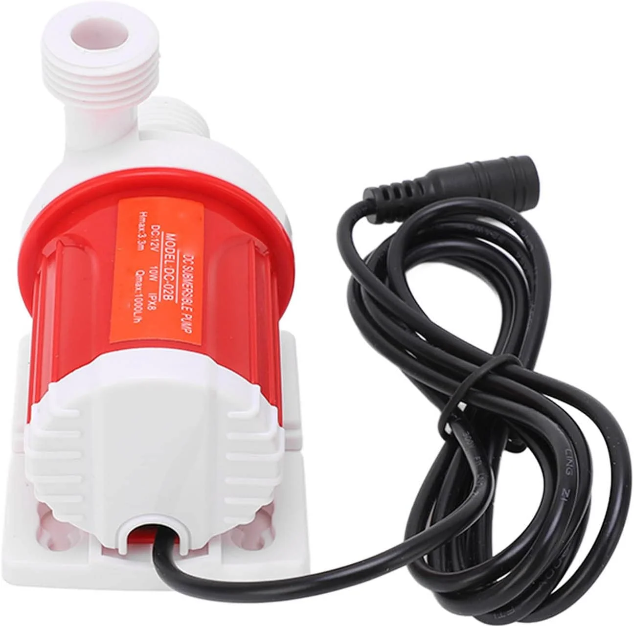 پمپ آب چرخشی بدون جاروبک، پمپ شناور بی صدا خانگی DC12V 10W با ارتفاع 3.3 متر با سیم مسی خالص IPX8 برای آکواریوم های ماهی، فواره ها، نصب آسان و عملکرد ایمن