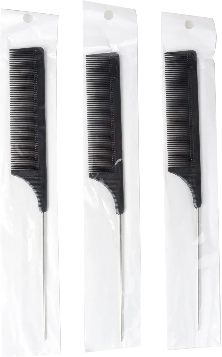 شانه دم موشی حرفه ای FEEL ME، بسته 3 عددی، 8.8 اینچی - فیبر کربن مشکی و دم فلزی استیل ضد زنگ - ضد الکتریسیته ساکن و مقاوم در برابر حرارت - شانه دم باریک سبک وزن برای انواع مو شانه دم موشی حرفه ای FEEL ME، بسته 3 عددی، 8.8 اینچی - فیبر کربن مشکی و دم فلزی استیل ضد زنگ - ضد الکتریسیته ساکن و مقاوم در برابر حرارت - شانه دم باریک سبک وزن برای انواع مو