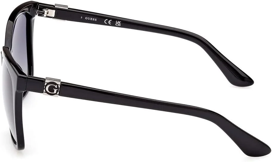 عینک آفتابی زنانه گس GU786501D57 با فریم کامل مربعی، عرض عدسی 57 میلی متر، مشکی براق/دودی پلاریزه