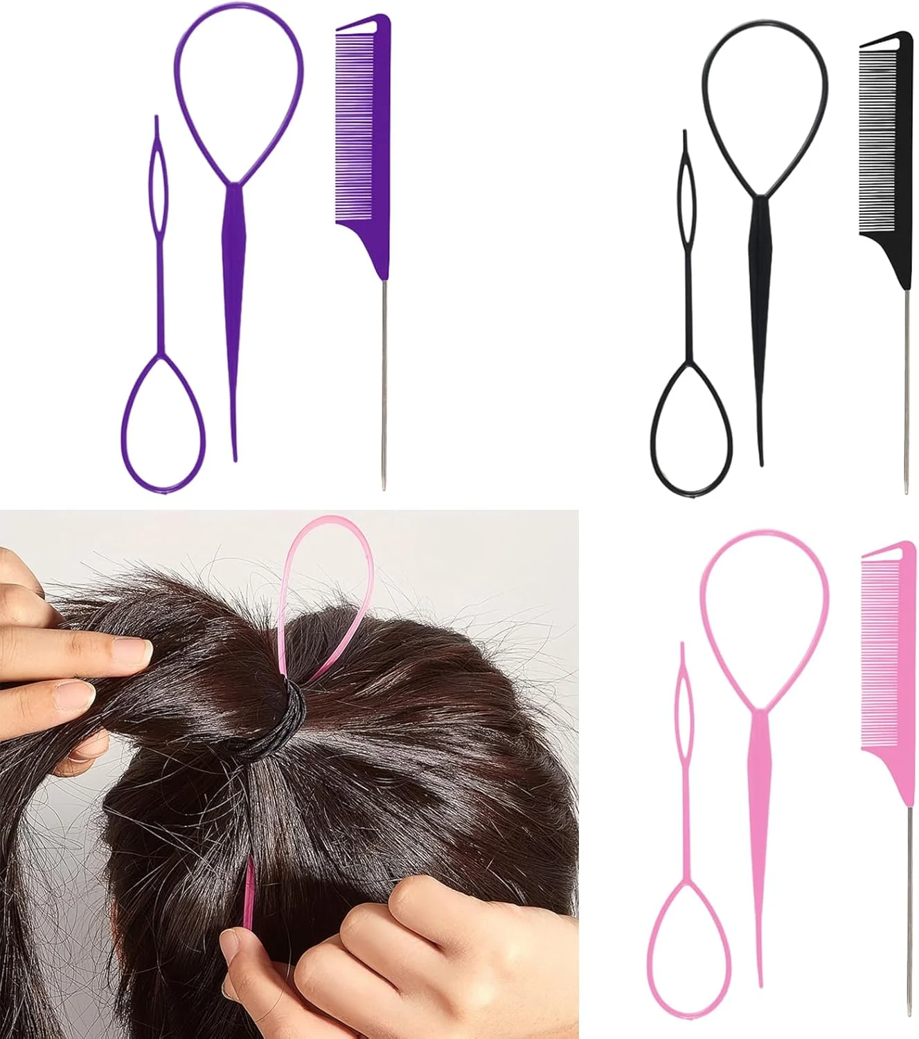 ابزار دم مویی، شانه دم موشی، ست ابزار حلقه مو، شانه های دم موشی، ابزار مو برای مو ابزار دم مویی، شانه دم موشی، ست ابزار حلقه مو، شانه های دم موشی، ابزار مو برای مو