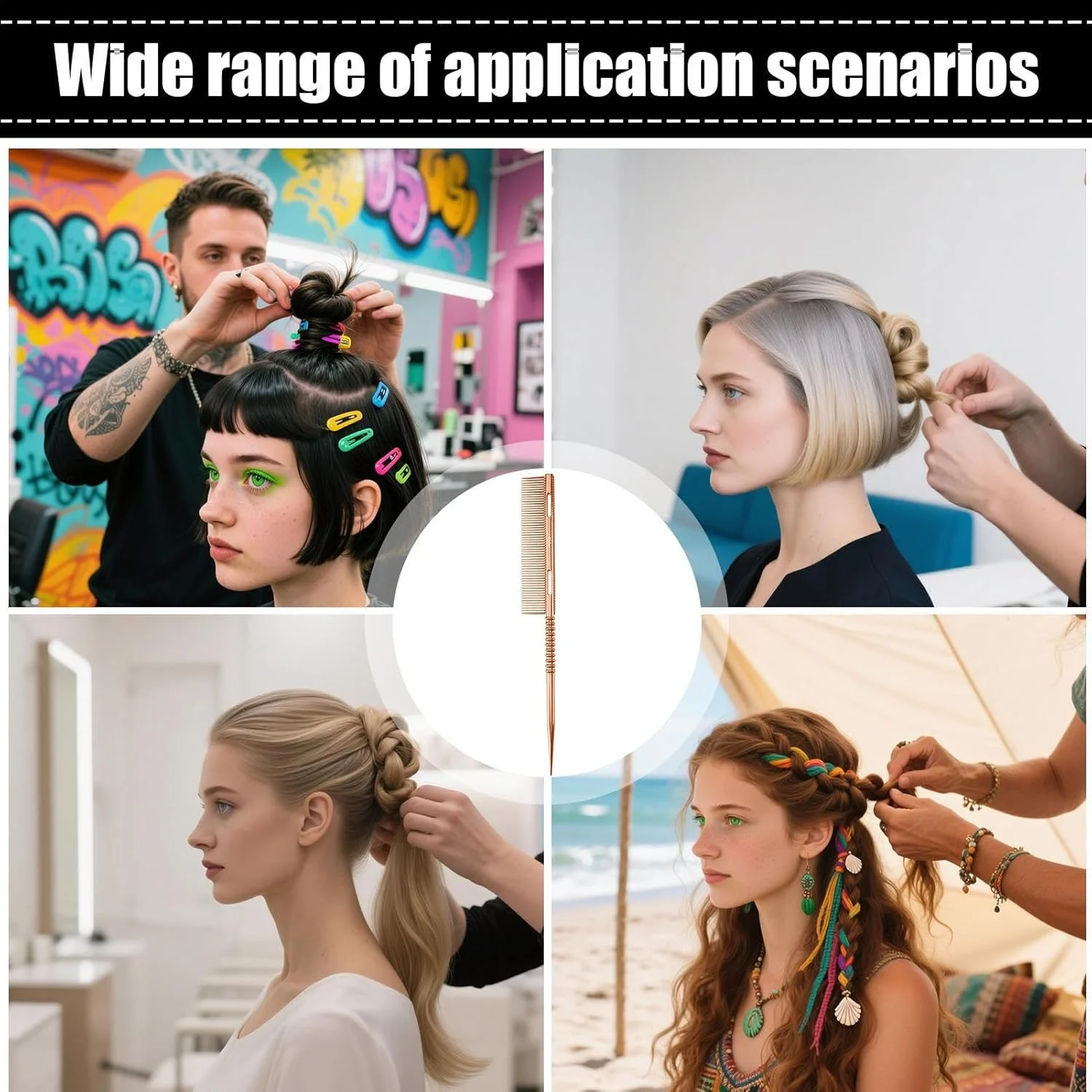 شانه حالت دهنده مو با دم نوک تیز | برس موی دندانه ریز، ابزار حالت دهنده و باز کننده گره مو، سبک و ارگونومیک، مناسب برای آرایشگاه، هدیه برای مادر، دوست دختر شانه حالت دهنده مو با دم نوک تیز | برس موی دندانه ریز، ابزار حالت دهنده و باز کننده گره مو، سبک و ارگونومیک، مناسب برای آرایشگاه، هدیه برای مادر، دوست دختر