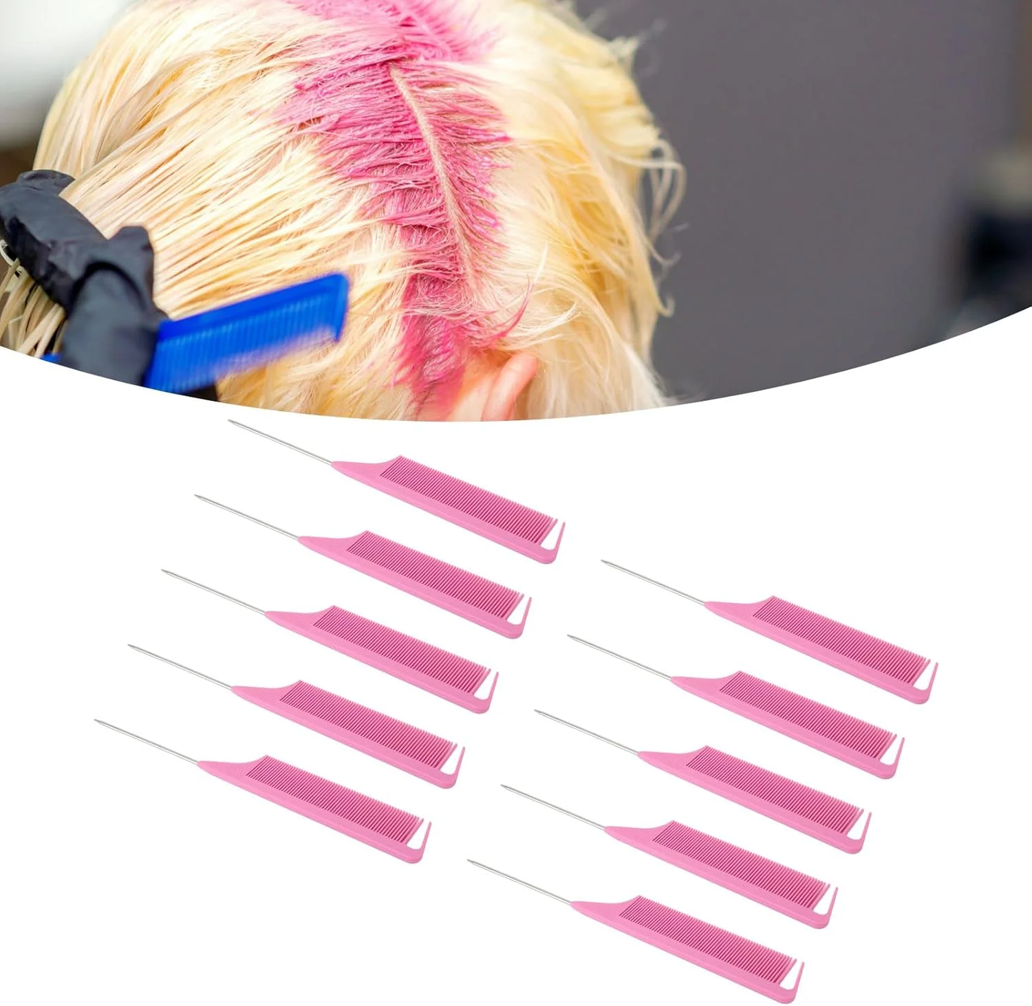 شانه های تقسیم مو جیاوو، دسته ارگونومیک مقاوم در برابر حرارت، شانه های دم موشی ضد الکتریسیته ساکن با دندانه های ظریف برای سالن آرایش شانه های تقسیم مو جیاوو، دسته ارگونومیک مقاوم در برابر حرارت، شانه های دم موشی ضد الکتریسیته ساکن با دندانه های ظریف برای سالن آرایش