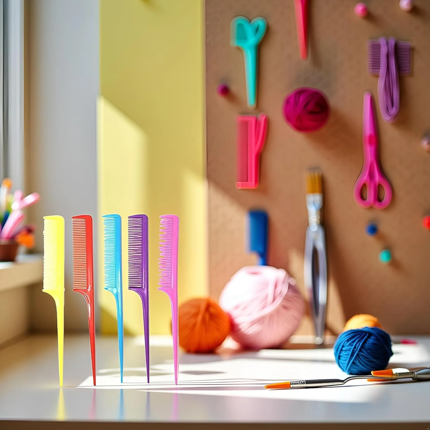 شانه دم موشی رنگارنگ Jowxsx، شانه دم باریک پلاستیکی رنگی، شانه آرایشگری و تقسیم مو چند رنگ - تک سایز شانه دم موشی رنگارنگ Jowxsx، شانه دم باریک پلاستیکی رنگی، شانه آرایشگری و تقسیم مو چند رنگ - تک سایز