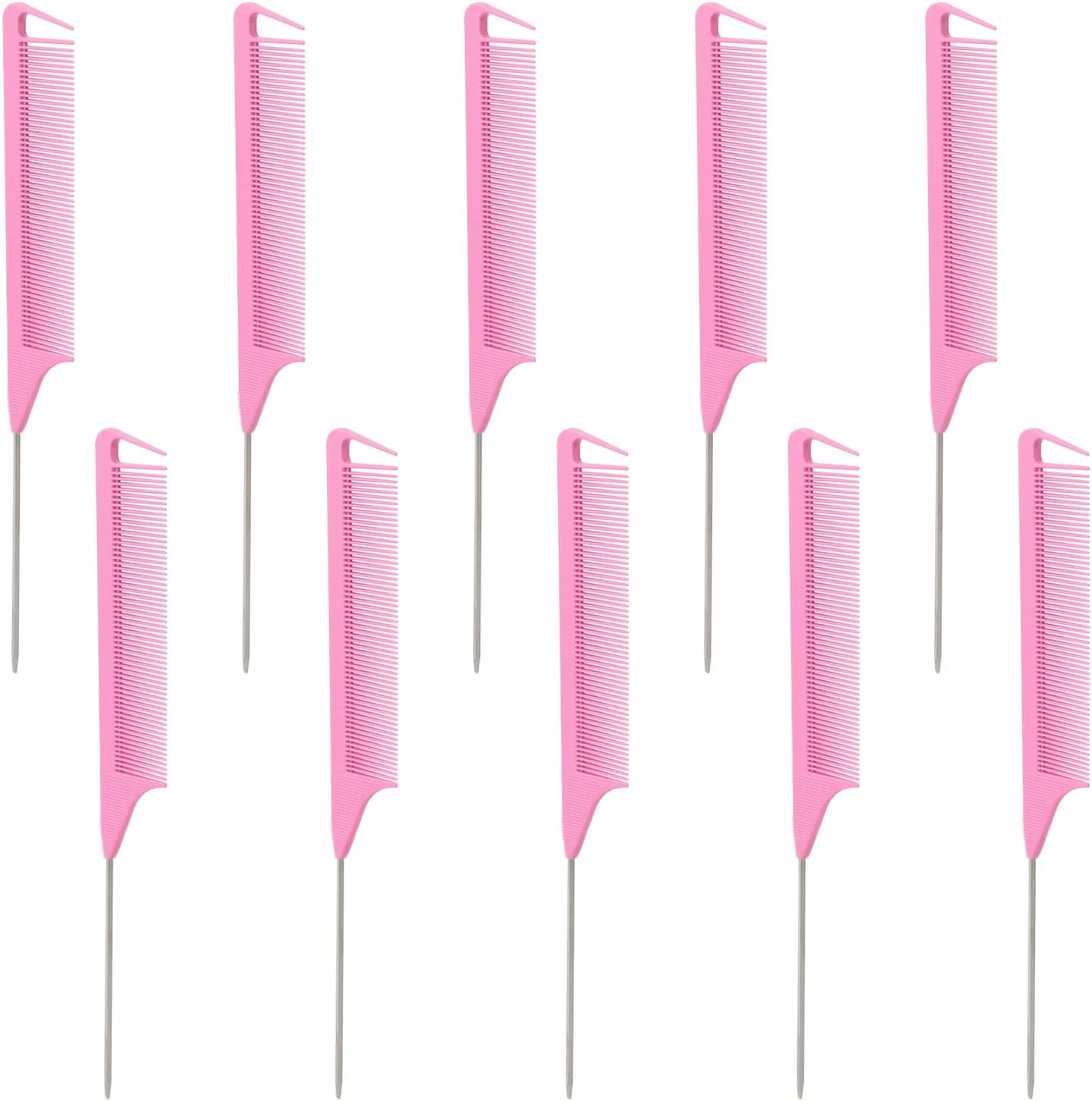 شانه های تقسیم مو جیاوو، دسته ارگونومیک مقاوم در برابر حرارت، شانه های دم موشی ضد الکتریسیته ساکن با دندانه های ظریف برای سالن آرایش شانه های تقسیم مو جیاوو، دسته ارگونومیک مقاوم در برابر حرارت، شانه های دم موشی ضد الکتریسیته ساکن با دندانه های ظریف برای سالن آرایش