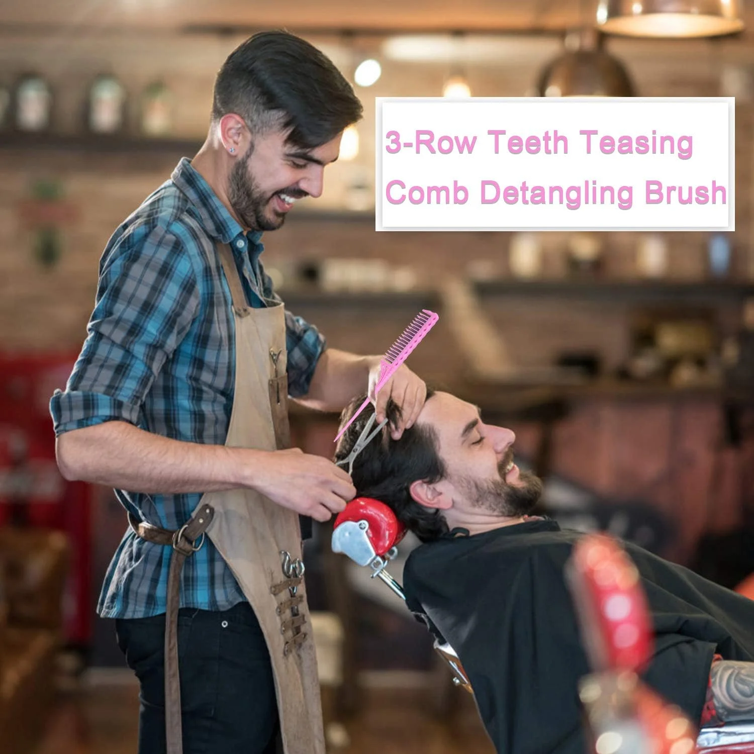 شانه پوش دهنده 3 ردیفه Joleritc، برس باز کننده گره مو، شانه دم موشی برای حجم دادن و حالت دادن به مو شانه پوش دهنده 3 ردیفه Joleritc، برس باز کننده گره مو، شانه دم موشی برای حجم دادن و حالت دادن به مو