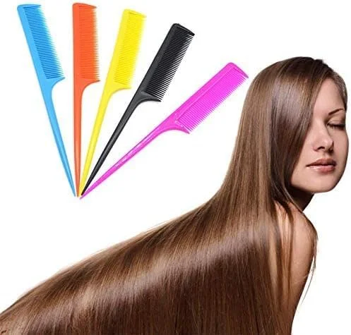 شانه دم موشی رنگارنگ Jowxsx، شانه دم باریک پلاستیکی رنگی، شانه آرایشگری و تقسیم مو چند رنگ - تک سایز شانه دم موشی رنگارنگ Jowxsx، شانه دم باریک پلاستیکی رنگی، شانه آرایشگری و تقسیم مو چند رنگ - تک سایز