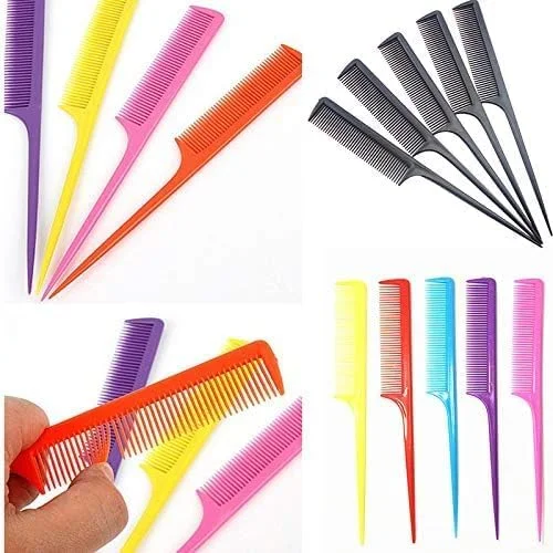 شانه دم موشی رنگارنگ Jowxsx، شانه دم باریک پلاستیکی رنگی، شانه آرایشگری و تقسیم مو چند رنگ - تک سایز شانه دم موشی رنگارنگ Jowxsx، شانه دم باریک پلاستیکی رنگی، شانه آرایشگری و تقسیم مو چند رنگ - تک سایز