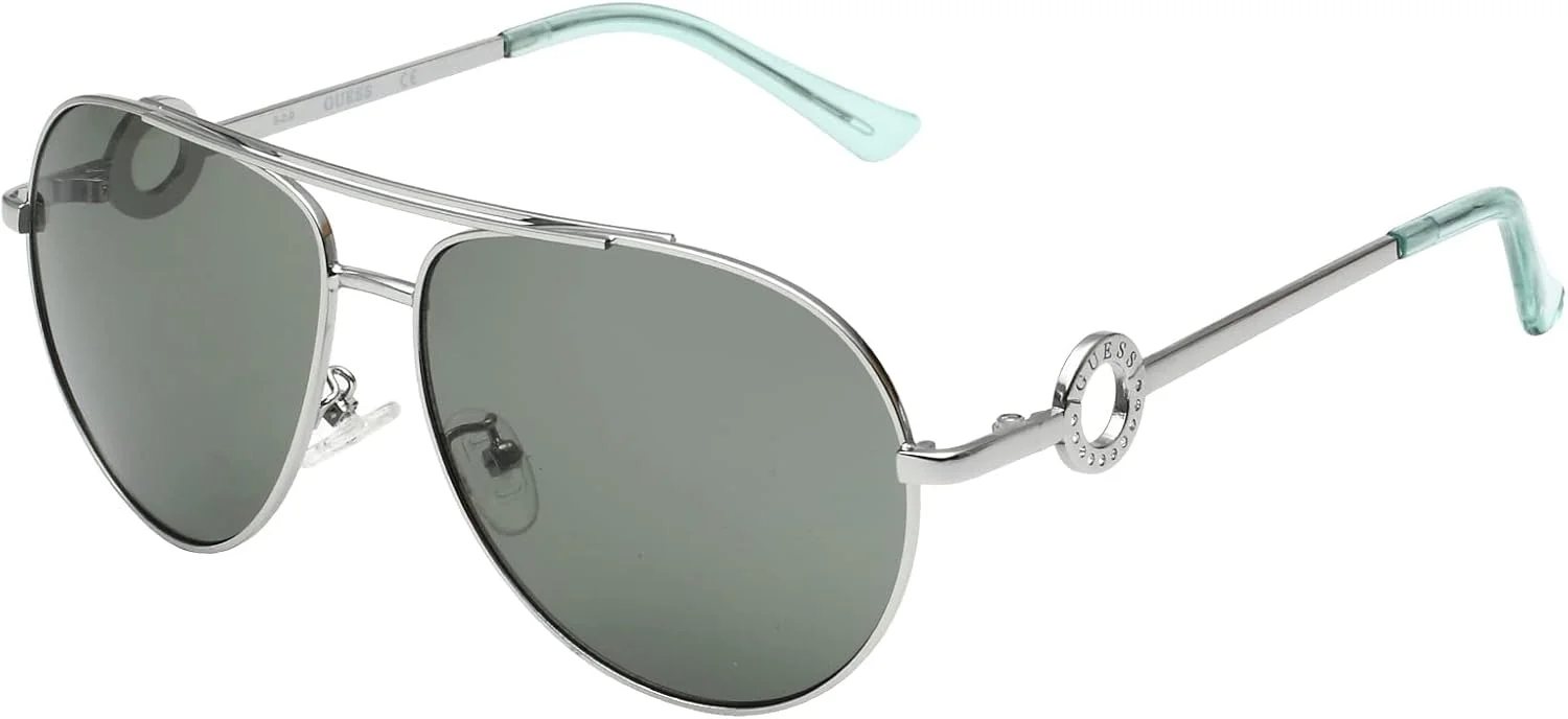 عینک آفتابی GUESS مدل GF0364 نیکلتین براق روشن/آبی آینه ای سایز آزاد