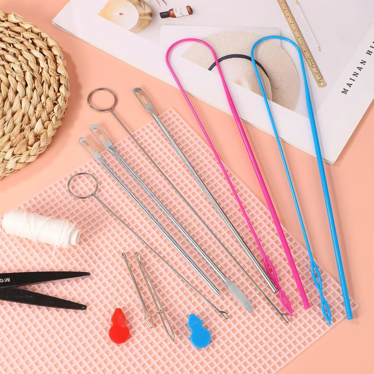 11pcs Sewing Loop Kit, Flexible Drawstring Threader Tool Loop Turner Hook Needle Threaders Metal Tweezers Drawstring Puller Tool for Fabric Clothes Jackets Coats Hoodies Sweatpants 11pcs Sewing Loop Kit, Flexible Drawstring Threader Tool Loop Turner Hook Needle Threaders Metal Tweezers Drawstring Puller Tool for Fabric Clothes Jackets Coats Hoodies Sweatpants
