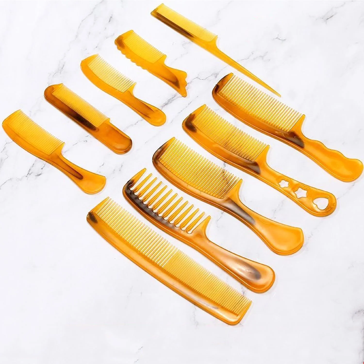 مجموعه 10 عددی شانه مو 8.5 اینچی، شامل شانه دندانه پهن و شانه دندانه ریز، مناسب برای حالت دادن به موهای ضخیم و نازک، برای زنان و مردان و انواع مو مجموعه 10 عددی شانه مو 8.5 اینچی، شامل شانه دندانه پهن و شانه دندانه ریز، مناسب برای حالت دادن به موهای ضخیم و نازک، برای زنان و مردان و انواع مو