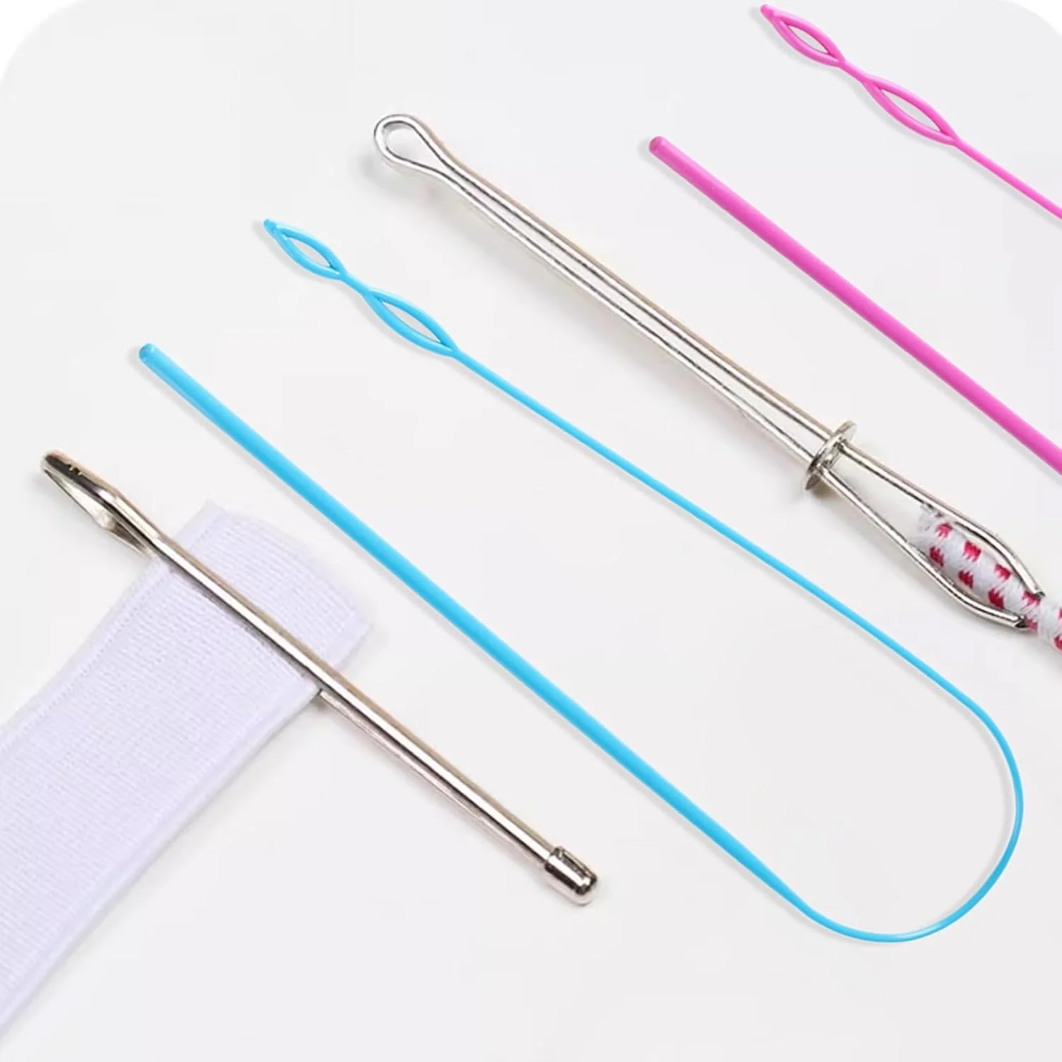 6 Pcs Flexible Drawstring Threader Tool Sewing Loop Kit, Loop Turner Easy Threader Hoodie String Replacement Metal Tweezers Drawstring Puller Tool for Fabric Belt DIY Knitting Accessories 6 Pcs Flexible Drawstring Threader Tool Sewing Loop Kit, Loop Turner Easy Threader Hoodie String Replacement Metal Tweezers Drawstring Puller Tool for Fabric Belt DIY Knitting Accessories