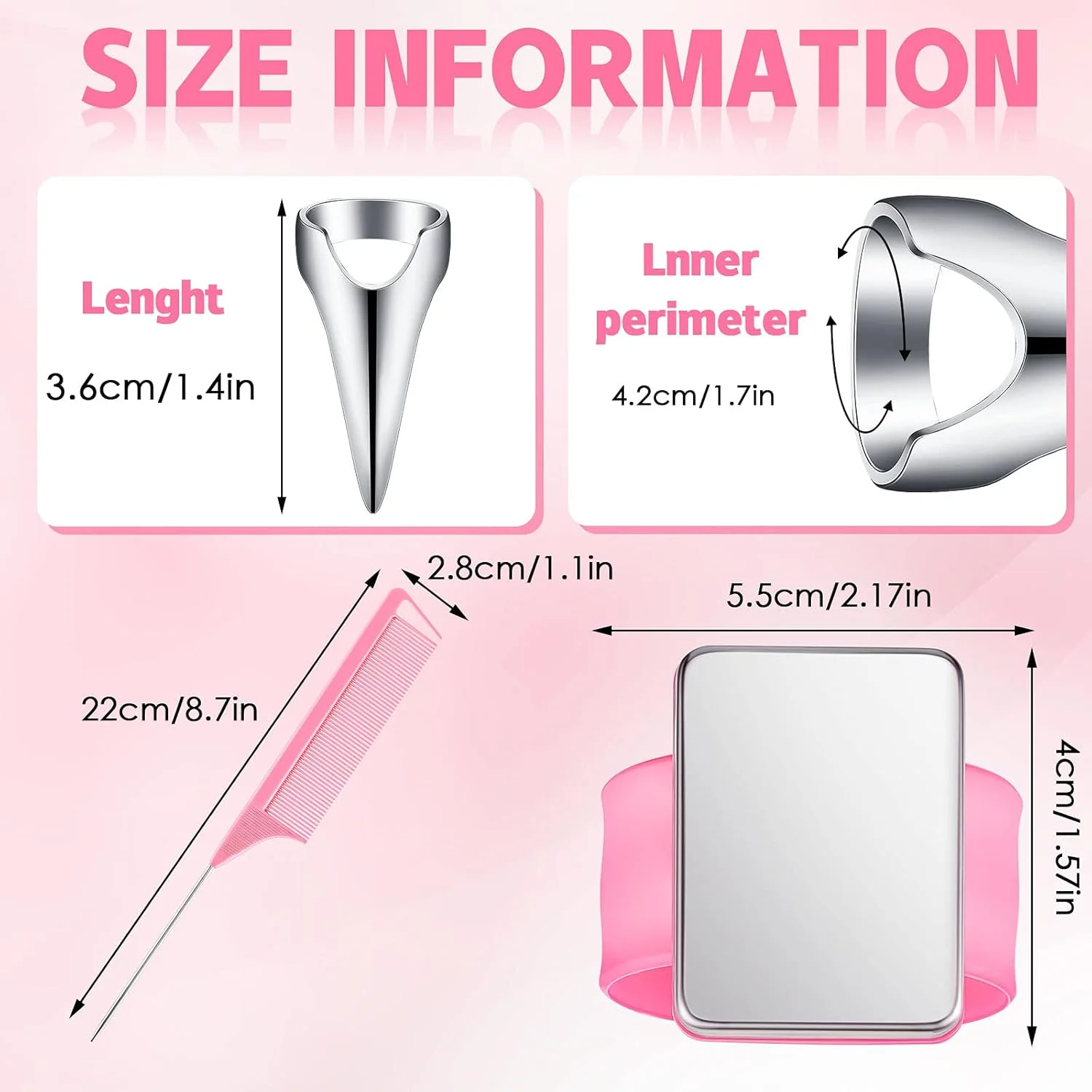 ست ۱۰ عددی حلقه جداکننده مو و ۳ عدد شانه دم موشی فلزی با مچ بند مغناطیسی، ابزار جداکننده و انتخاب مو با نگهدارنده پین مغناطیسی مچی، ست سالن برای بافت، انتخاب و فر کردن (صورتی) ست ۱۰ عددی حلقه جداکننده مو و ۳ عدد شانه دم موشی فلزی با مچ بند مغناطیسی، ابزار جداکننده و انتخاب مو با نگهدارنده پین مغناطیسی مچی، ست سالن برای بافت، انتخاب و فر کردن (صورتی)