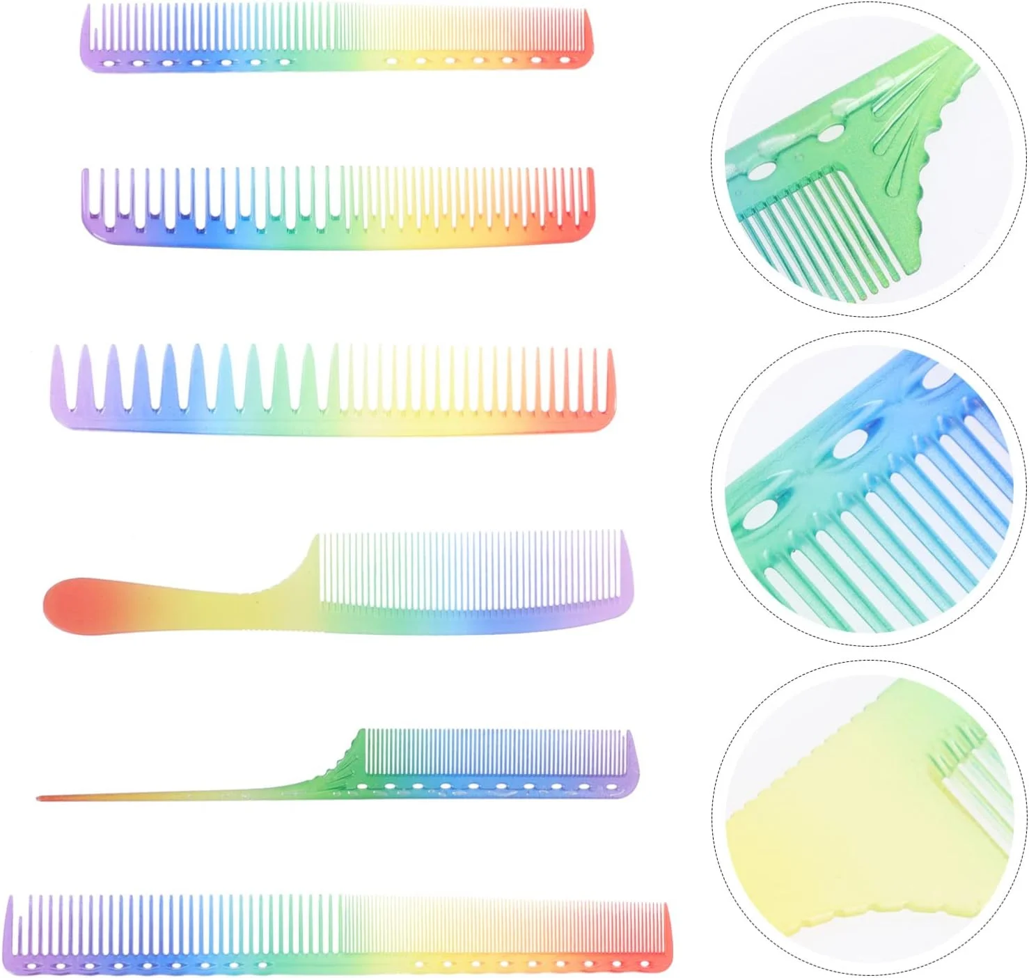 یک ست شانه آرایشگری سالن شامل شانه دم موشی، شانه دندانه ریز، شانه برش و شانه حالت دهی برای آقایان و بانوان یک ست شانه آرایشگری سالن شامل شانه دم موشی، شانه دندانه ریز، شانه برش و شانه حالت دهی برای آقایان و بانوان