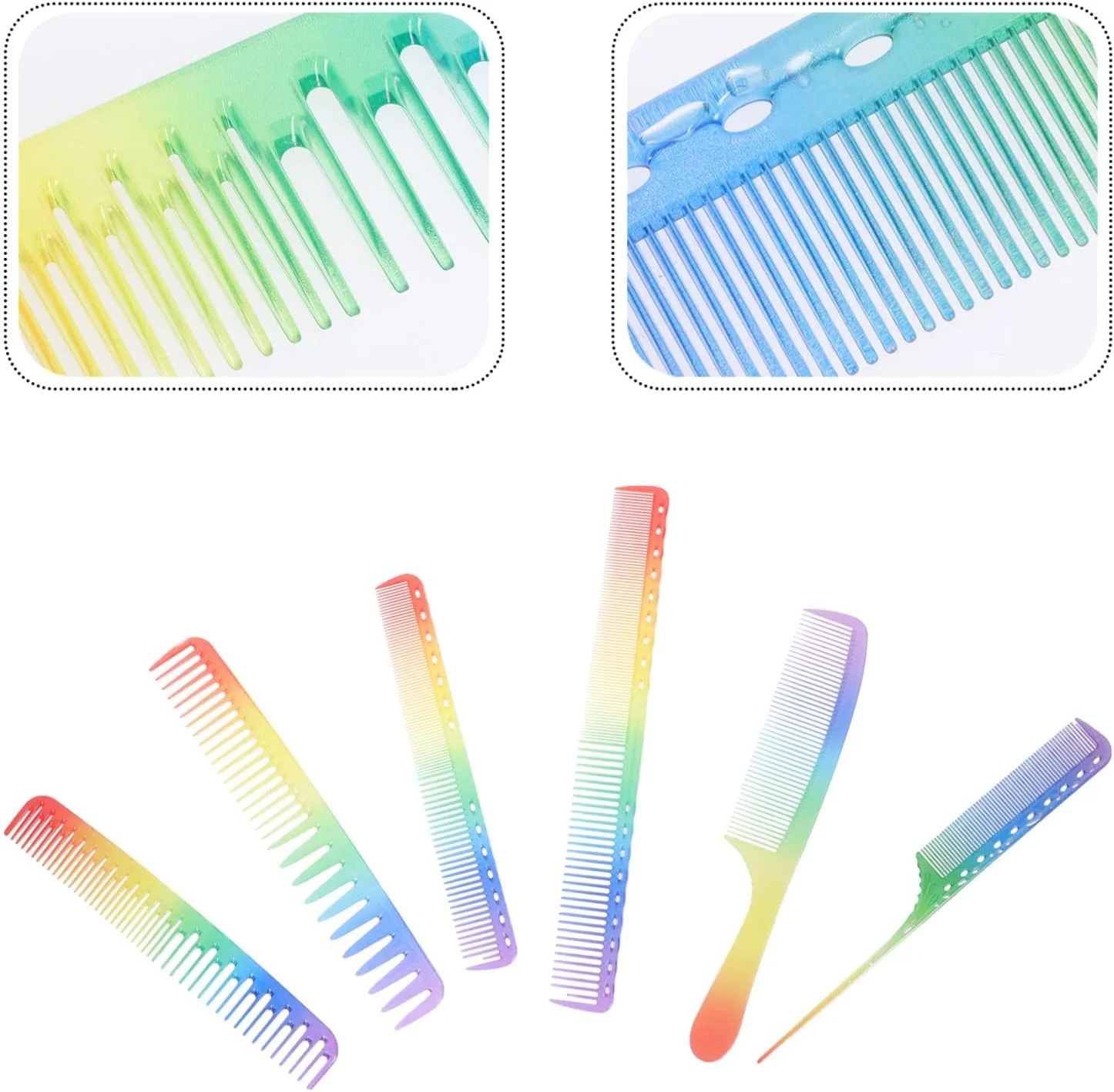 یک ست شانه آرایشگری سالن شامل شانه دم موشی، شانه دندانه ریز، شانه برش و شانه حالت دهی برای آقایان و بانوان یک ست شانه آرایشگری سالن شامل شانه دم موشی، شانه دندانه ریز، شانه برش و شانه حالت دهی برای آقایان و بانوان