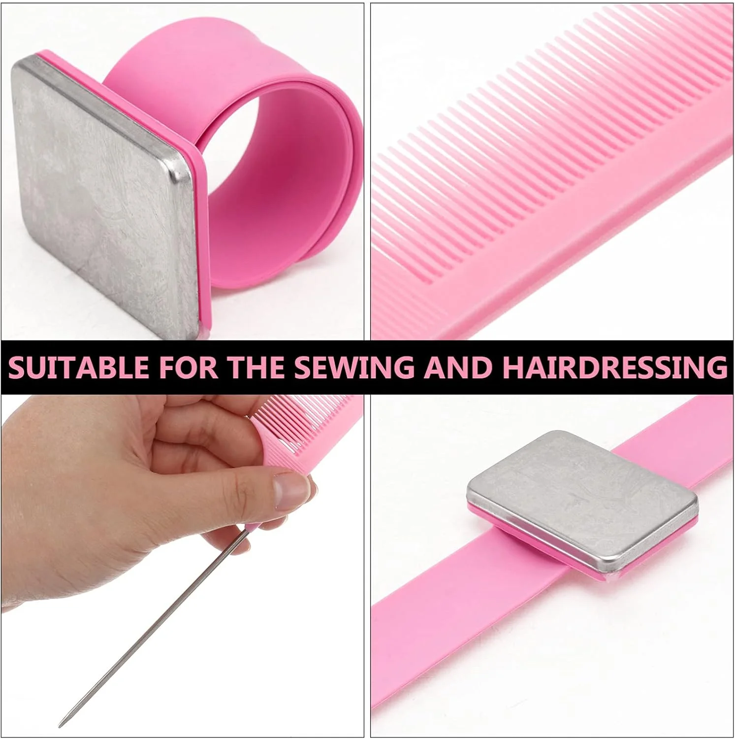 یک ست شانه دم موشی، مچ بند مغناطیسی سوزن ته گرد خیاطی، شانه آرایشگری، شانه های حالت دهنده مو، لوازم جانبی برای ابزار برش موی سالن، صورتی یک ست شانه دم موشی، مچ بند مغناطیسی سوزن ته گرد خیاطی، شانه آرایشگری، شانه های حالت دهنده مو، لوازم جانبی برای ابزار برش موی سالن، صورتی