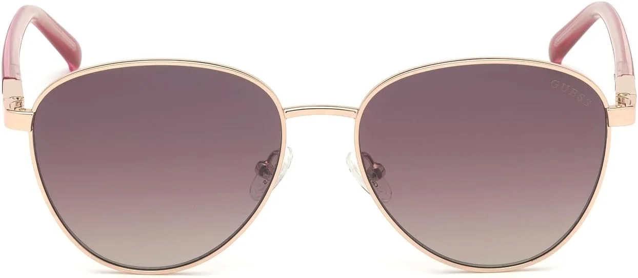 عینک آفتابی بیضی شکل GUESS 19307231 مدل GU304128F53 طلایی رز براق/قهوه ای گرادیان унисекс