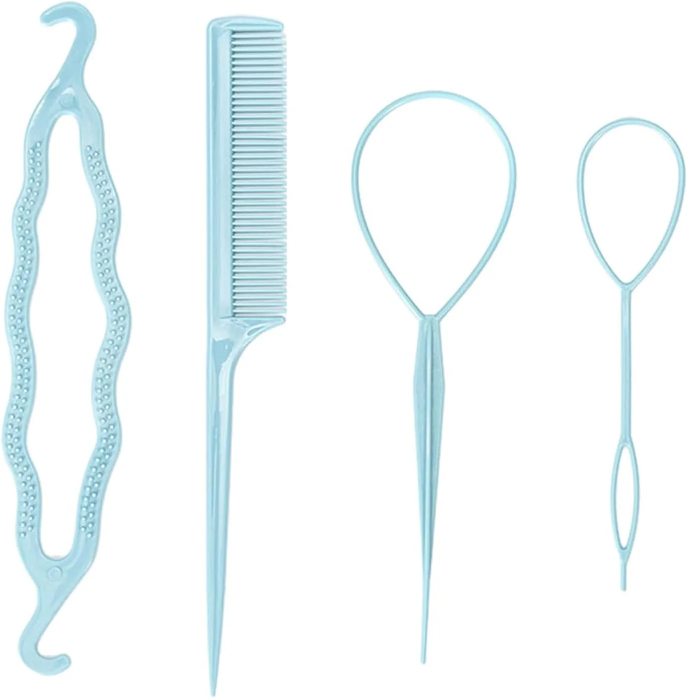 ست 3 عددی ابزار بافت مو شامل ابزار کشیدن مو و شانه دم موشی - ابزار بافت مو، ابزار بافت فرانسوی، برای ایجاد مدل موی زنانه و دخترانه (صورتی) ست 3 عددی ابزار بافت مو شامل ابزار کشیدن مو و شانه دم موشی - ابزار بافت مو، ابزار بافت فرانسوی، برای ایجاد مدل موی زنانه و دخترانه (صورتی)