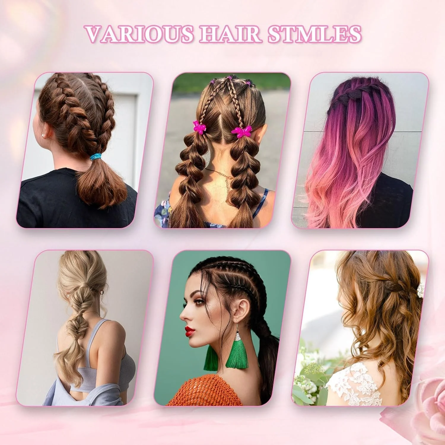 ست 3 عددی ابزار بافت مو شامل ابزار کشیدن مو و شانه دم موشی - ابزار بافت مو، ابزار بافت فرانسوی، برای ایجاد مدل موی زنانه و دخترانه (صورتی) ست 3 عددی ابزار بافت مو شامل ابزار کشیدن مو و شانه دم موشی - ابزار بافت مو، ابزار بافت فرانسوی، برای ایجاد مدل موی زنانه و دخترانه (صورتی)