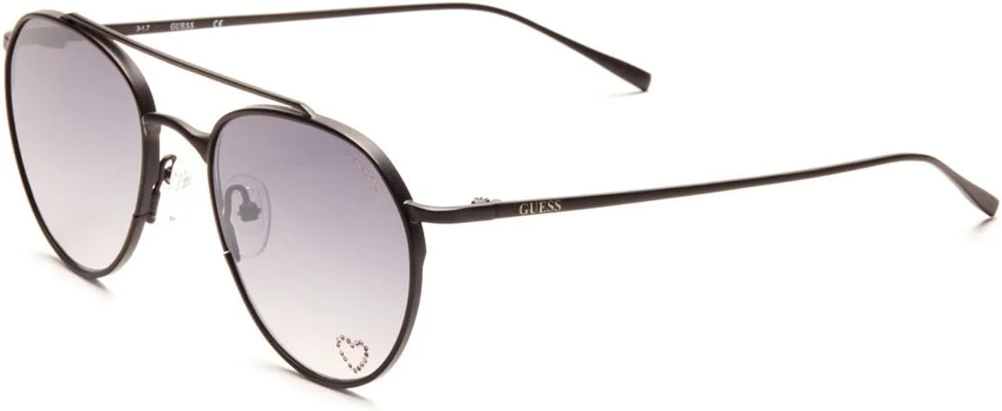 عینک آفتابی زنانه گس مدل GF6047، مشکی ساتن/دودی تدریجی/لنز فلاش روشن، سایز آزاد