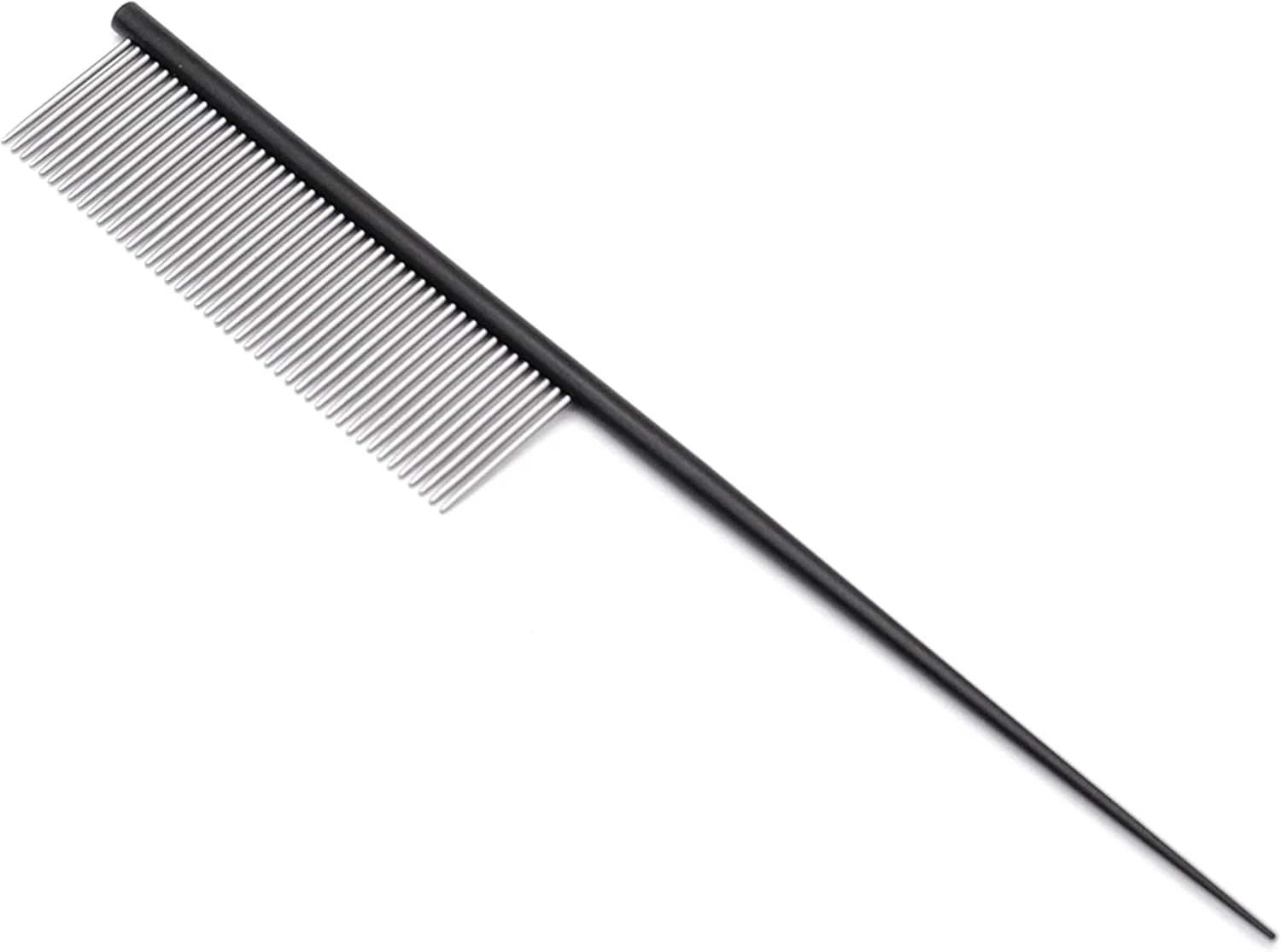 شانه‌های دم موشی فلزی تمام استیل، شانه‌های پوش دهنده با پین‌های فولادی بلند و استحکام بالا، شانه‌های فرق بازکن فلزی برای زنان، ضد الکتریسیته ساکن، مقاوم در برابر حرارت، مناسب برای آرایشگران سالن