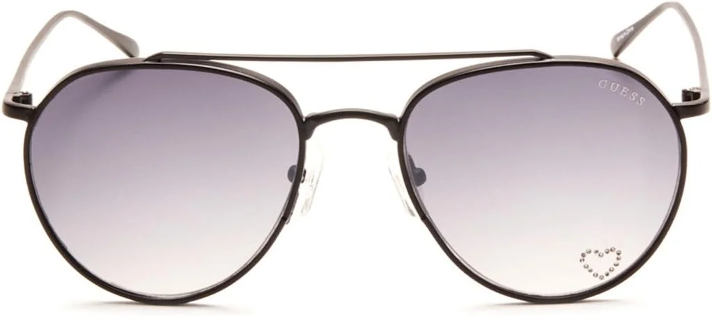 عینک آفتابی زنانه گس مدل GF6047، مشکی ساتن/دودی تدریجی/لنز فلاش روشن، سایز آزاد