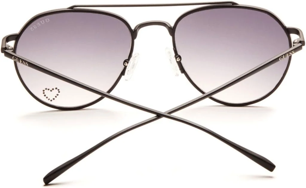 عینک آفتابی زنانه گس مدل GF6047، مشکی ساتن/دودی تدریجی/لنز فلاش روشن، سایز آزاد