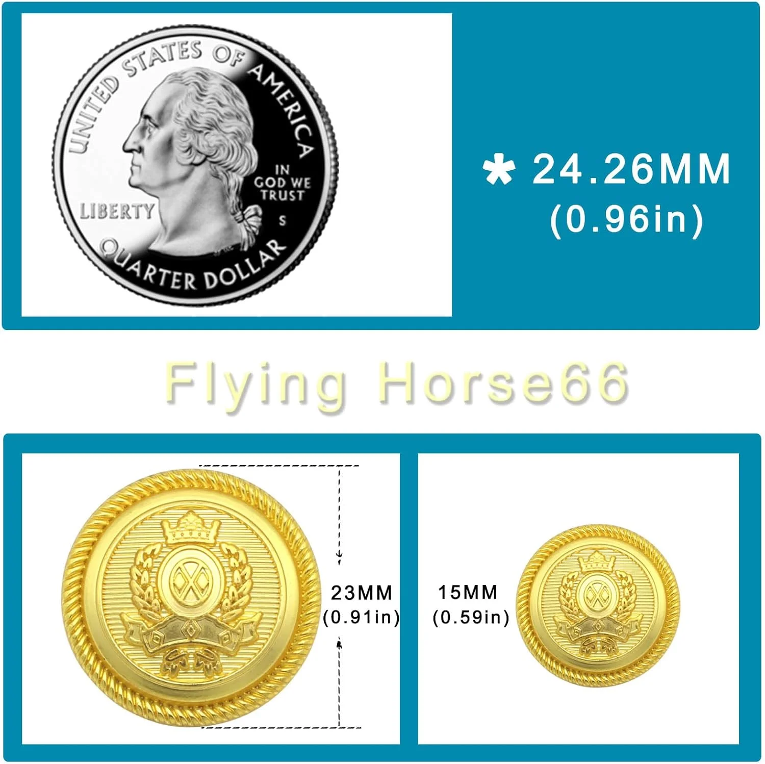 دکمه های کت تک طلایی Flying Horse66، 14 عددی، دکمه های فلزی برای کت و شلوار، کت، یونیفرم، ژاکت، سایز 15 و 23 میلی متر دکمه های کت تک طلایی Flying Horse66، 14 عددی، دکمه های فلزی برای کت و شلوار، کت، یونیفرم، ژاکت، سایز 15 و 23 میلی متر