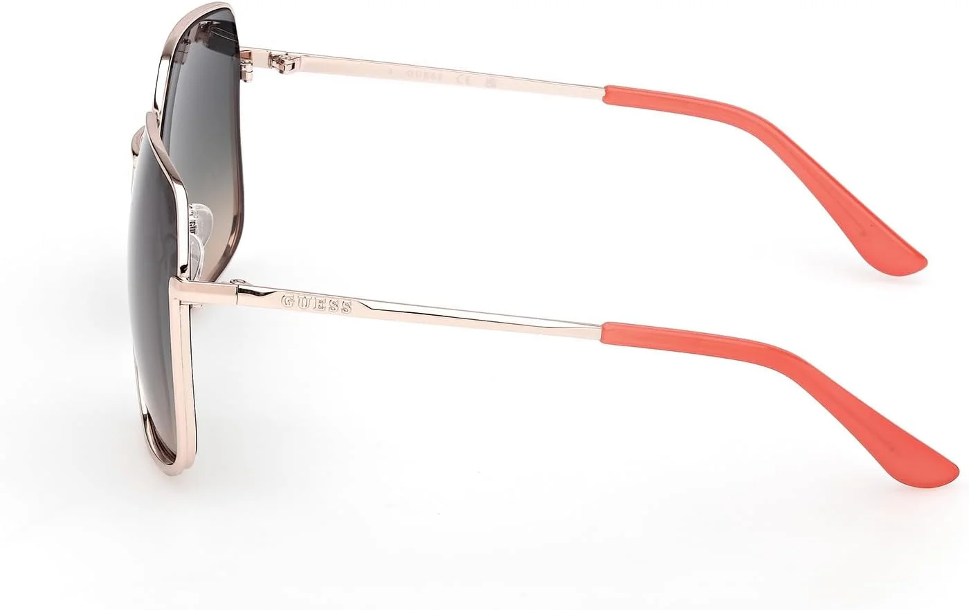 عینک آفتابی زنانه GUESS مدل NORMAL SQUARE با فریم طلایی و لبه کامل، سایز 59