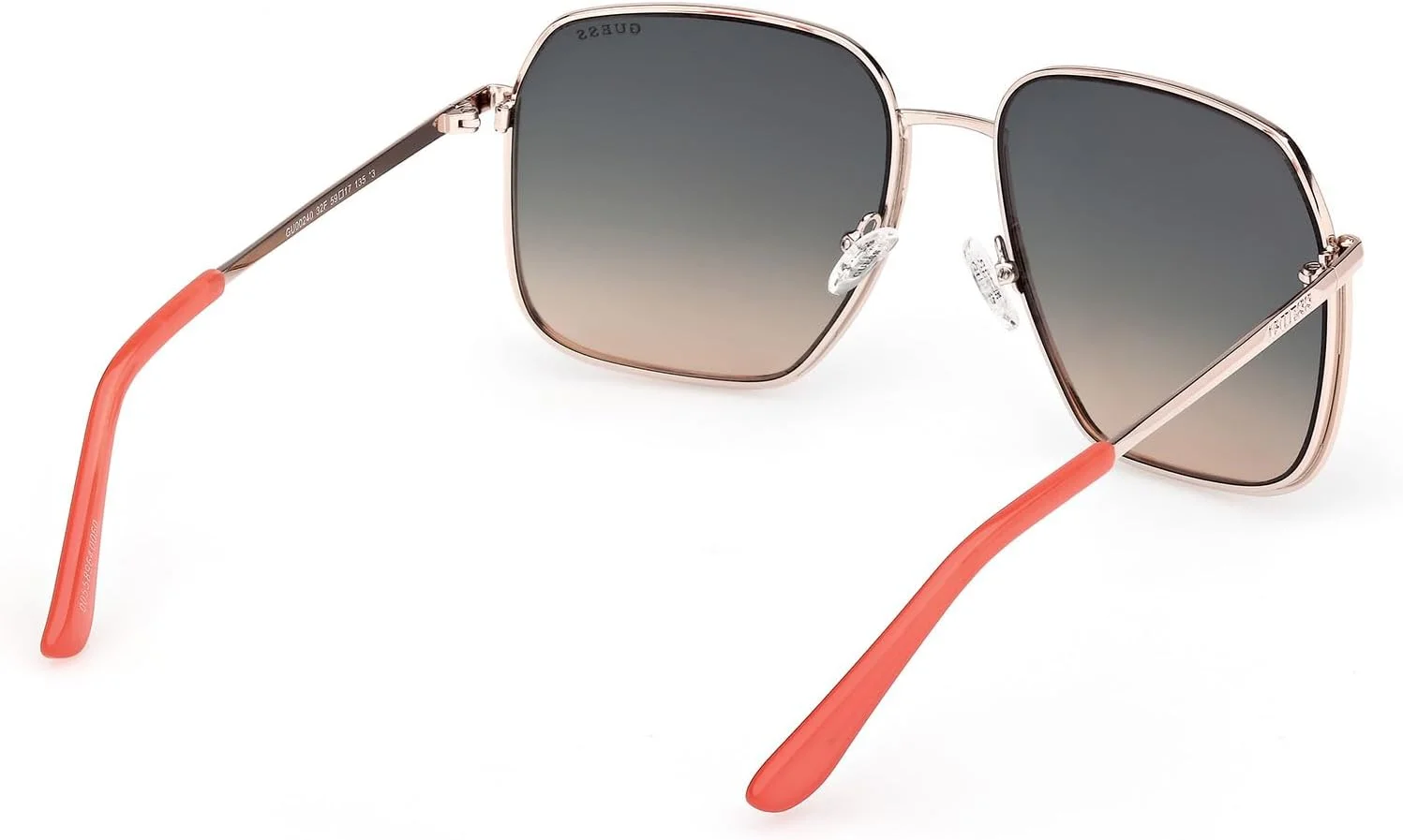 عینک آفتابی زنانه GUESS مدل NORMAL SQUARE با فریم طلایی و لبه کامل، سایز 59