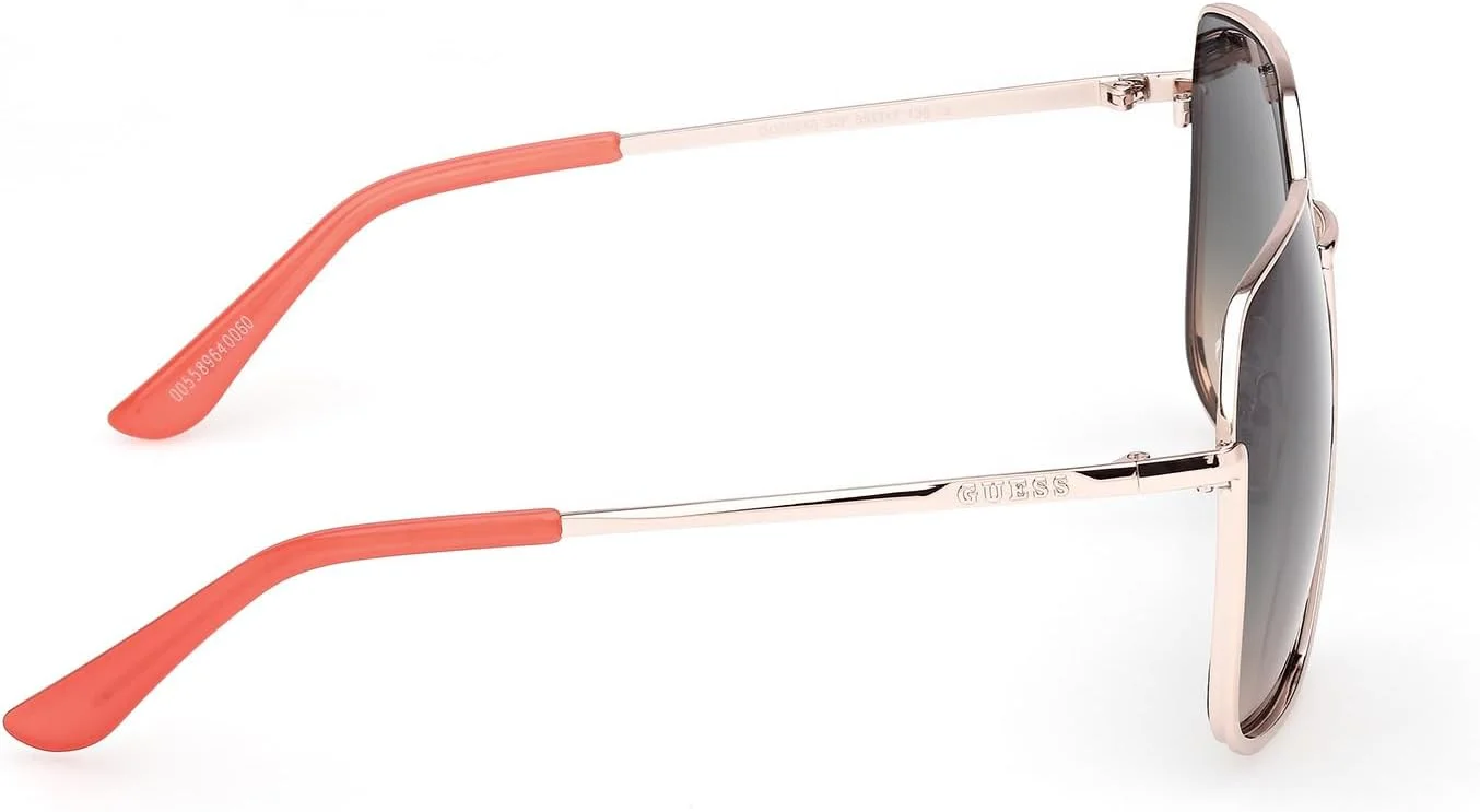 عینک آفتابی زنانه GUESS مدل NORMAL SQUARE با فریم طلایی و لبه کامل، سایز 59