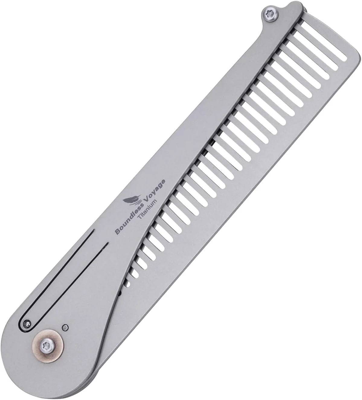 شانه مو و ریش تیتانیومی تاشو Boundless Voyage مدل جیبی مناسب آقایان و بانوان Ti9011A