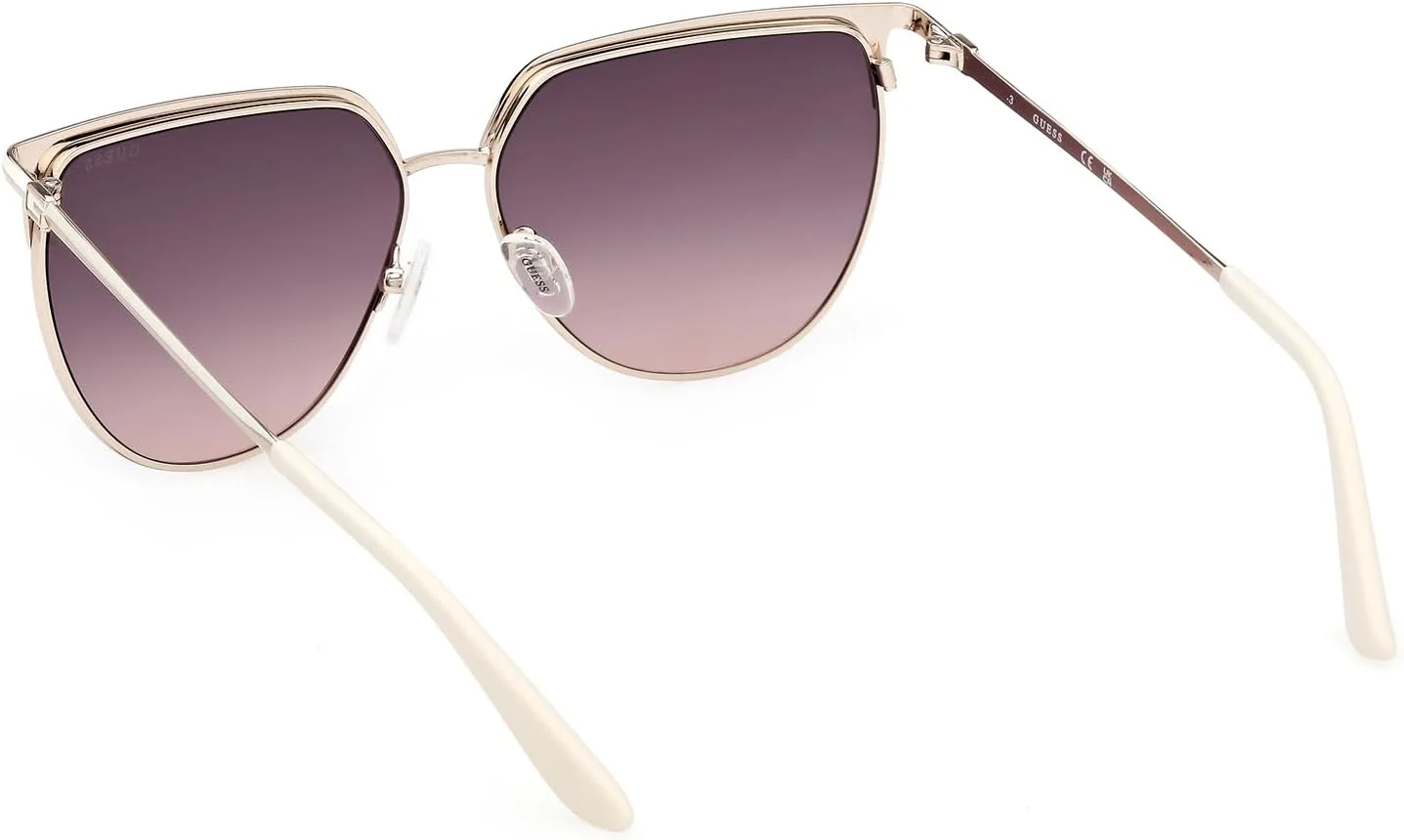 عینک آفتابی زنانه گربه ای تمام فریم GUESS NORMAL، طلایی، 58