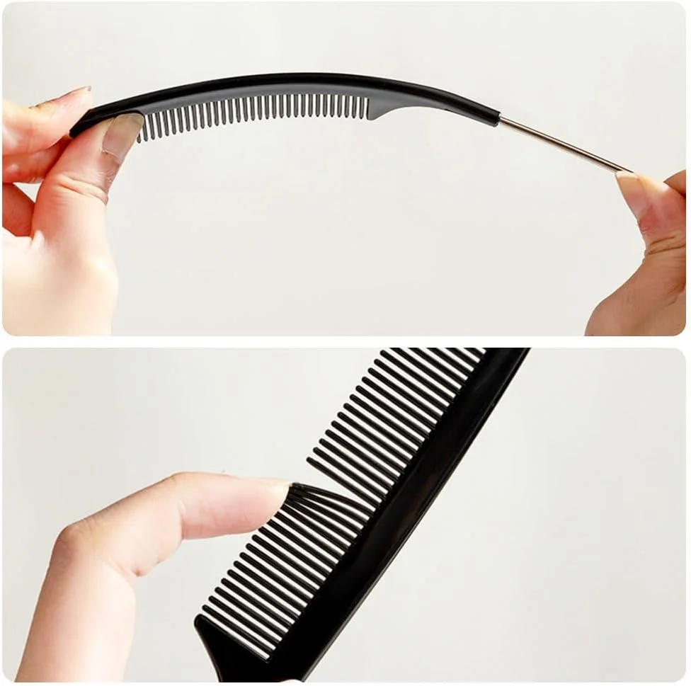 ست شانه موی دم موشی Bmeigo شامل 5 عدد، شانه فلزی دم باریک برای قسمت کردن مو، مناسب کودکان، زنان و مردان، شانه پلاستیکی دندانه ریز و درشت برای باز کردن گره مو، مقاوم در برابر حرارت برای استفاده در خانه و سالن، مناسب موهای نازک، ضخیم، صاف و فر