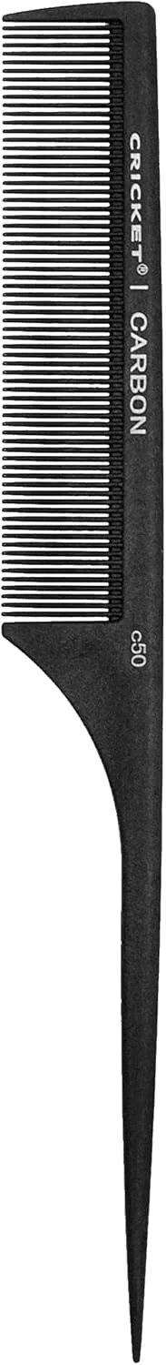 شانه دم باریک دندانه ریز کریکت C50، مناسب برای آرایشگران حرفه ای - مقاوم در برابر حرارت، ضد الکتریسیته ساکن، دندانه های یکپارچه برای پوش دادن، تقسیم کردن، رنگ کردن و حالت دادن به انواع مو