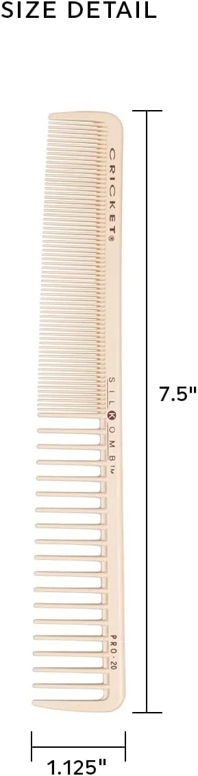 شانه کریکت سیلکومب پرو-20 چند منظوره برای برش مو، شانه حرفه ای آرایشگری آغشته به سیلیکون برای کوتاهی، حالت دهی و انواع مو