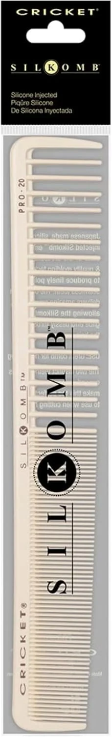 شانه کریکت سیلکومب پرو-20 چند منظوره برای برش مو، شانه حرفه ای آرایشگری آغشته به سیلیکون برای کوتاهی، حالت دهی و انواع مو