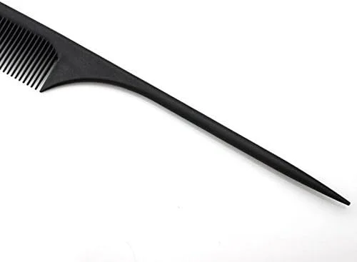 شانه حالت دهنده مو اریکوتری - شانه دم باریک حرفه ای و بادوام 9 اینچی مشکی رنگ برای آرایشگاه، مقاوم در برابر حرارت، ضد الکتریسیته ساکن، مناسب برای آقایان و بانوان