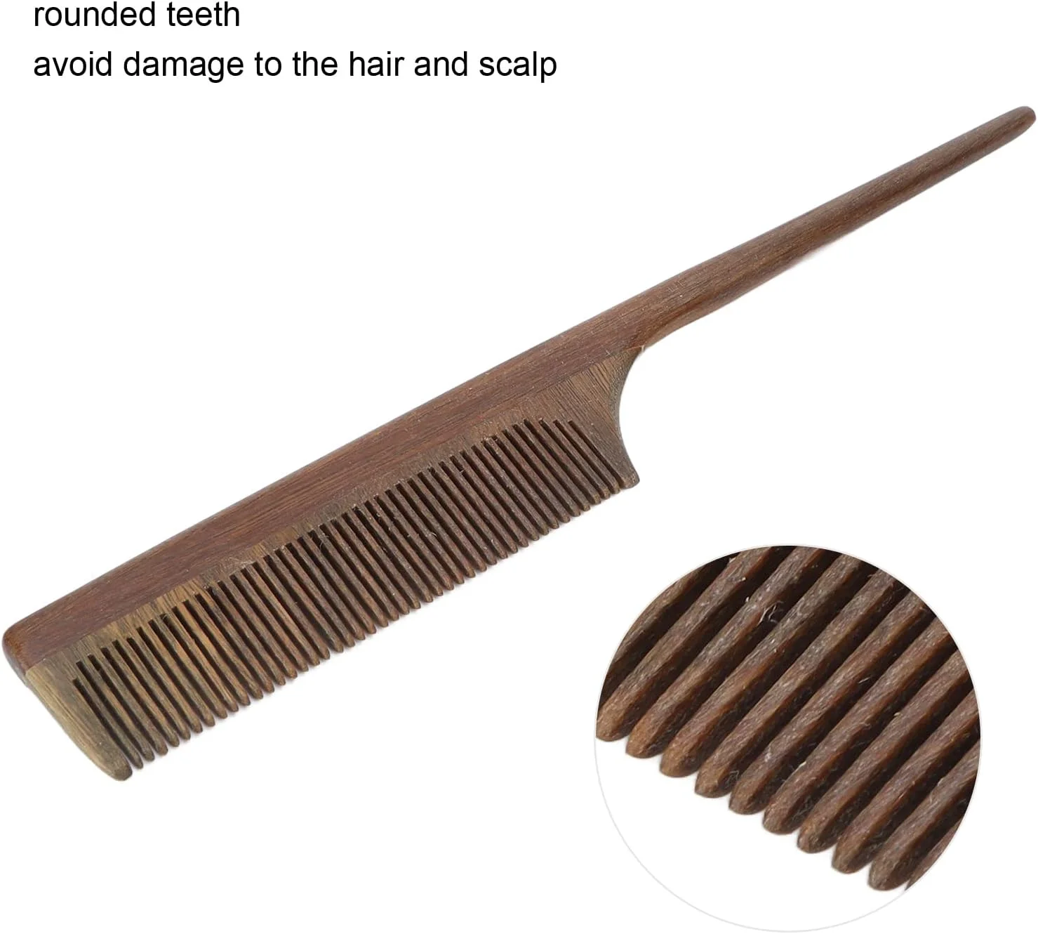 شانه دم چوبی فگایو، شانه موی دست ساز برای جلوگیری از گره خوردگی. ایده آل برای ریش