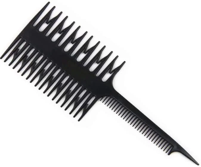 شانه هایلایت سه طرفه برای رنگ کردن مو Ghelonadi - ابزار بافت و حالت دهی حرفه ای با دم موش صحرایی برای استفاده در سالن و منزل - چند رنگ