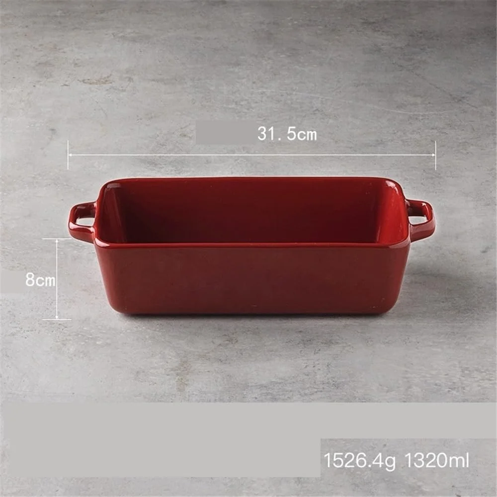 ظرف پخت دو گوش آشپزخانه، ظرفیت 1320 میلی لیتر، مقاوم در برابر حرارت، مناسب برای استفاده در فر مایکروویو خانگی، ظرف برنج پخته شده