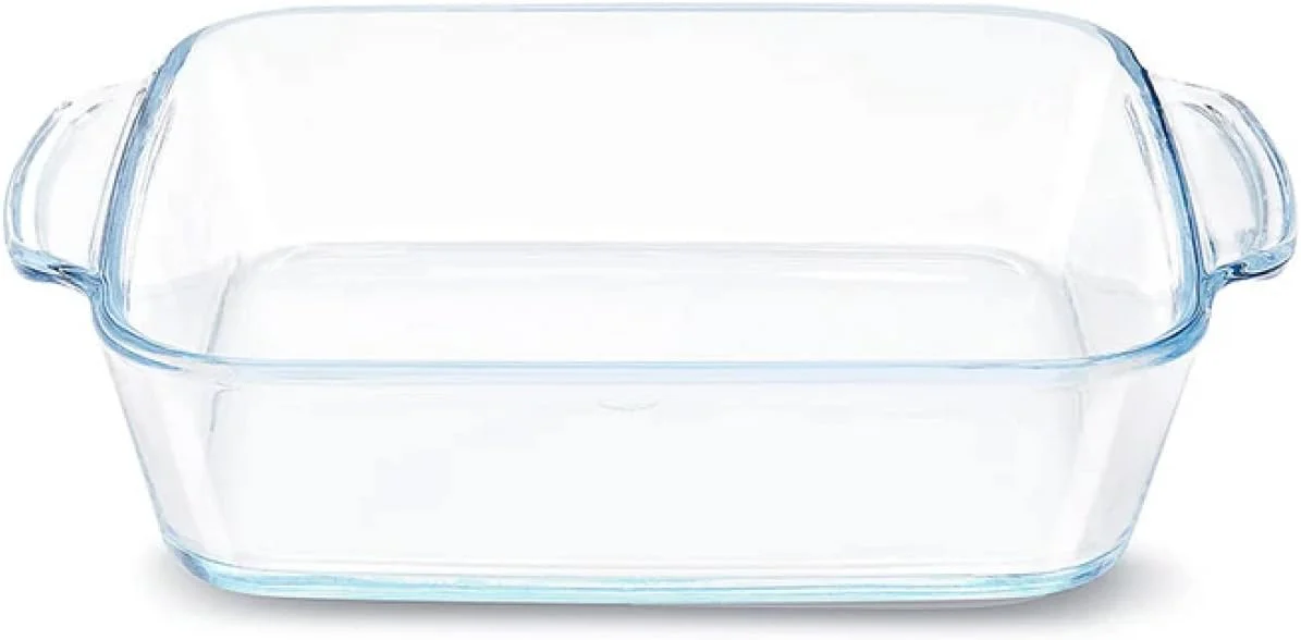 ظرف مربع بوروسیل با دسته بدون درب 1.6 لیتری | ظرف پیرکس بزرگ بوروسیلیکاتی مناسب فر، ظرف خورشت، ظرف برشته کردن، ظروف سرو آشپزخانه مقاوم در برابر حرارت و ظرف پخت خانوادگی، DSHEX0048