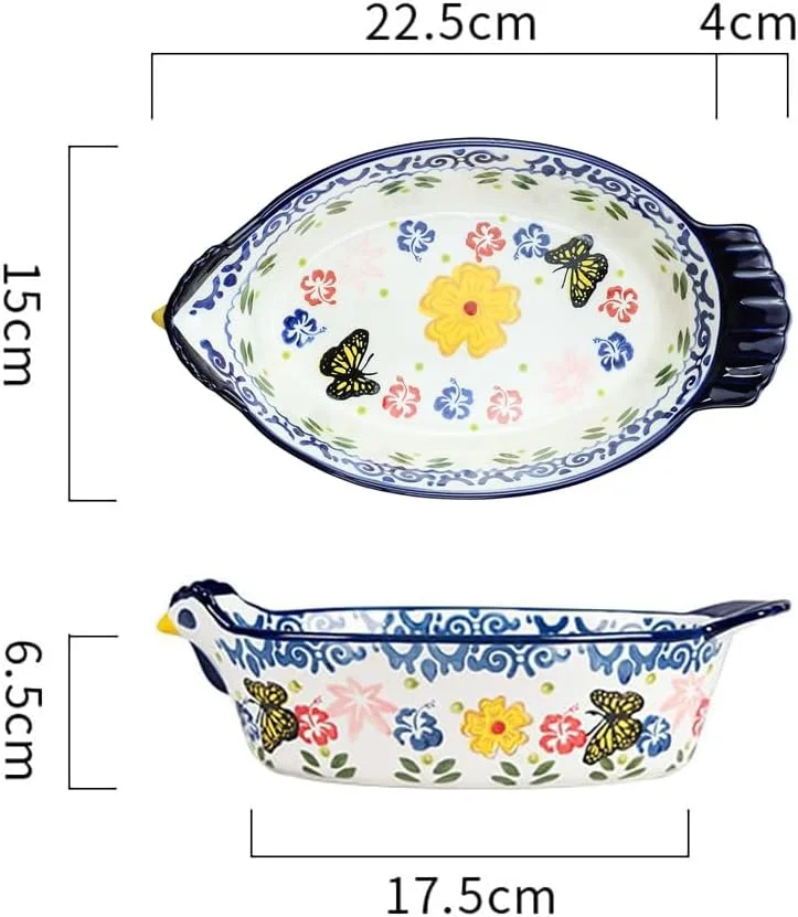 ظرف پای طرح پروانه و گل وینتیج بیکوزات، ظرف سرامیکی مرغی شکل برای پخت و پز، ظرف پخت لازانیا، کاسه سوپ، مناسب فر و سرو - آبی - 25 اونس ظرف پای طرح پروانه و گل وینتیج بیکوزات، ظرف سرامیکی مرغی شکل برای پخت و پز، ظرف پخت لازانیا، کاسه سوپ، مناسب فر و سرو - آبی - 25 اونس