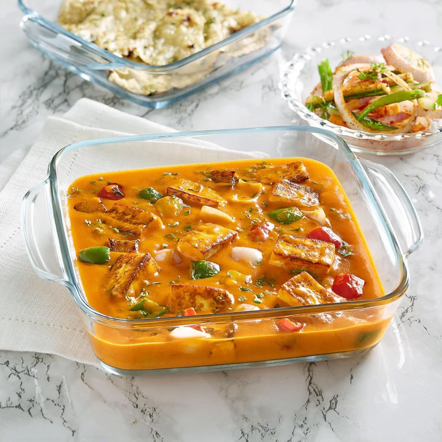 ظرف مربع بوروسیل با دسته بدون درب 1.6 لیتری | ظرف پیرکس بزرگ بوروسیلیکاتی مناسب فر، ظرف خورشت، ظرف برشته کردن، ظروف سرو آشپزخانه مقاوم در برابر حرارت و ظرف پخت خانوادگی، DSHEX0048