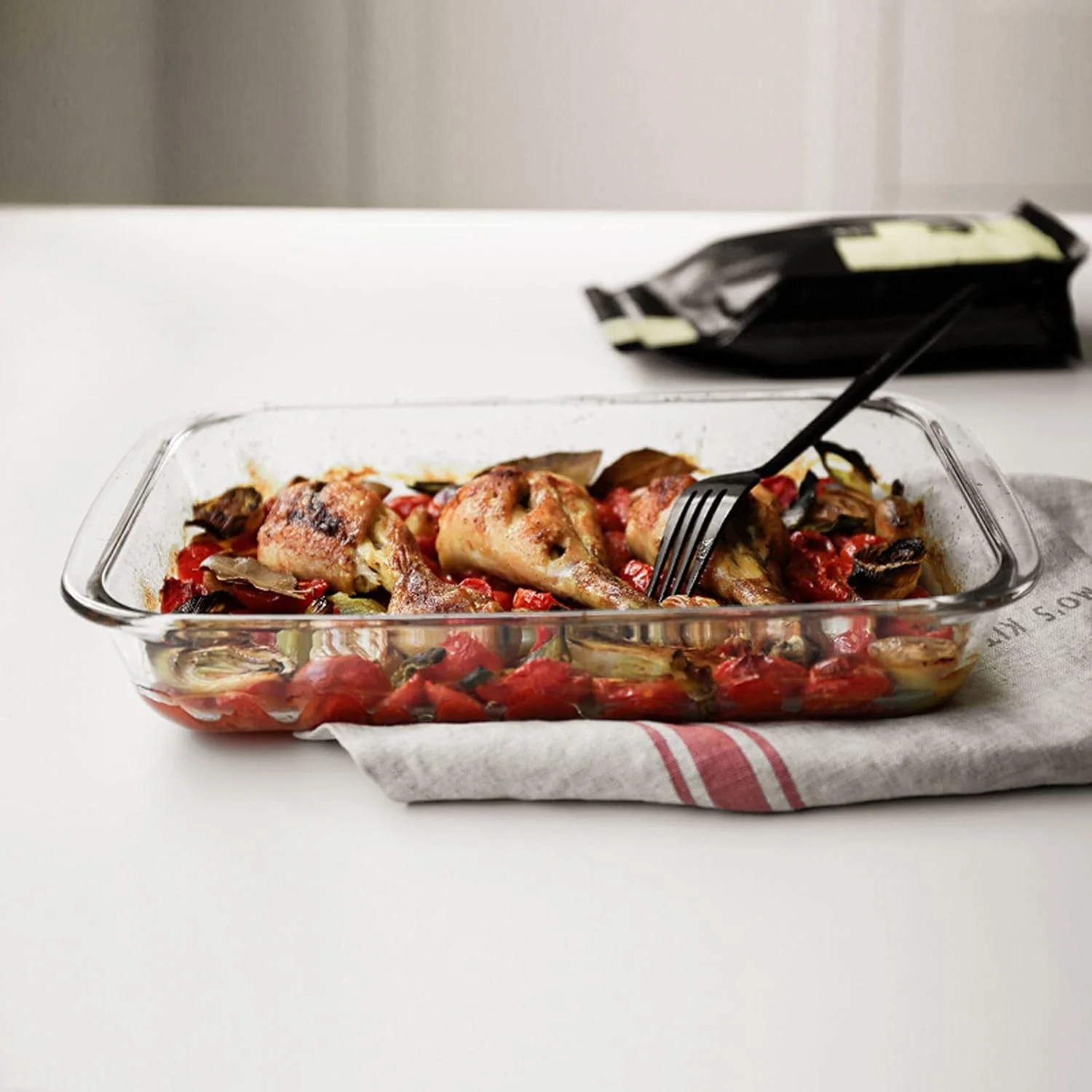 ظرف پخت شیشه ای، ظرف پخت مستطیلی 1 لیتر/1.5 لیتر/2 لیتر، تابه های پخت برای لازانیا، باقیمانده غذا، پخت و پز، آشپزخانه، قابل استفاده از فریزر به فر، ظرف پخت شفاف (اندازه: 2 لیتر)