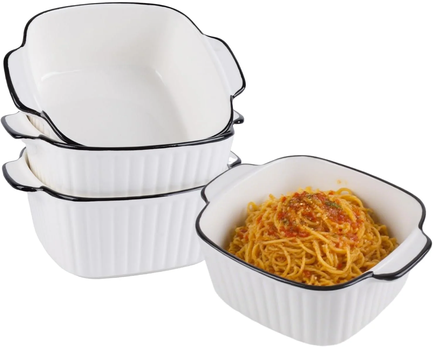 ظروف پخت کوچک 5.7 اینچی، ظروف سرامیکی مربعی 384 میلی لیتری با دسته برای لازانیا، کاسرول، تاپاس، پای تکی، سرخ کن بادی، ظرف پای، قابل استفاده در فر و مایکروویو، ست 4 عددی ظروف پخت کوچک 5.7 اینچی، ظروف سرامیکی مربعی 384 میلی لیتری با دسته برای لازانیا، کاسرول، تاپاس، پای تکی، سرخ کن بادی، ظرف پای، قابل استفاده در فر و مایکروویو، ست 4 عددی