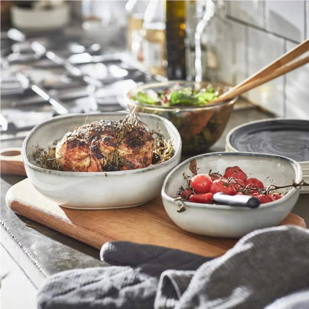 ظرف فر، ست 2 عددی، خاکستری، مناسب پخت و پز، کیک و بریان کردن، ظروف مخصوص فر (31x23x7 سانتی متر و 23x18x5 سانتی متر)