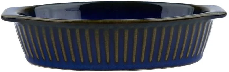 ظرف بیضی شکل طرح برجسته راه راه دایسو، سرمه ای ظرف بیضی شکل طرح برجسته راه راه دایسو، سرمه ای