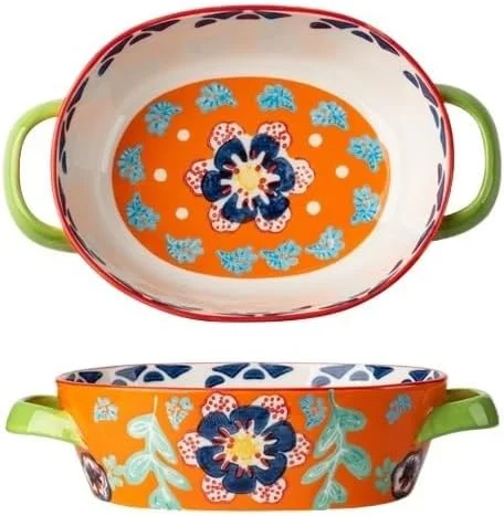 ظرف پخت سرامیکی آشپزخانه، ظروف پخت با ظرفیت 800 میلی لیتر، ست ظروف پخت با دسته، سینی لازانیا برای پخت، کیک، آشپزخانه، مایکروویو، قابل استفاده در ماشین ظرفشویی